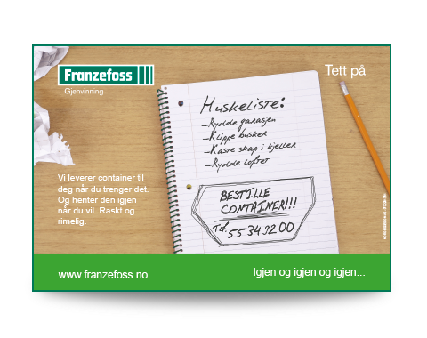 Annonse Franzefoss Gjenvinning