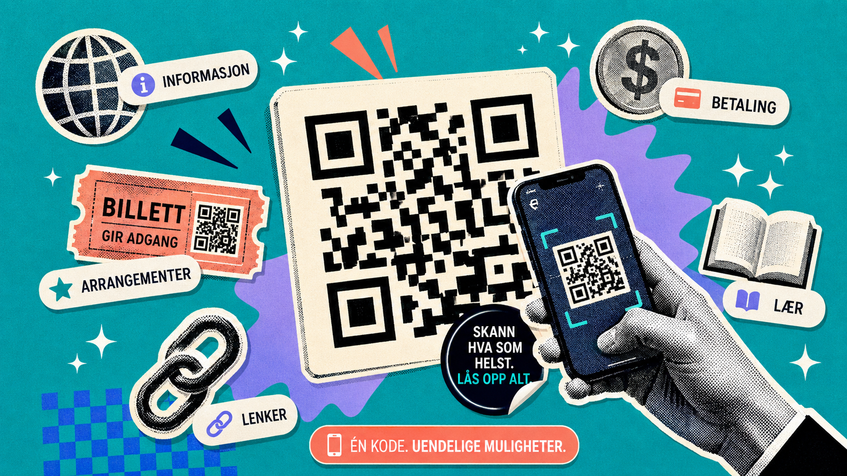 QR-koder gir et hav av muligheter innen design, kommunikasjon og markedsføring
