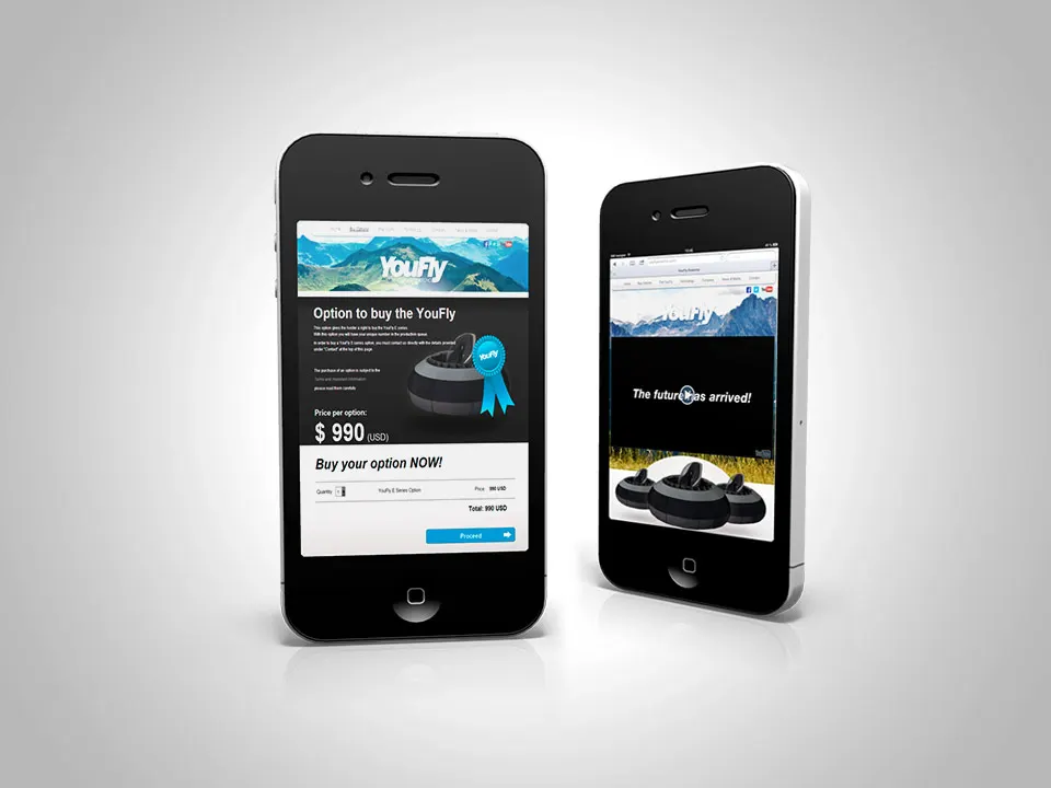 Logo, identitet og web YouFly Entecho