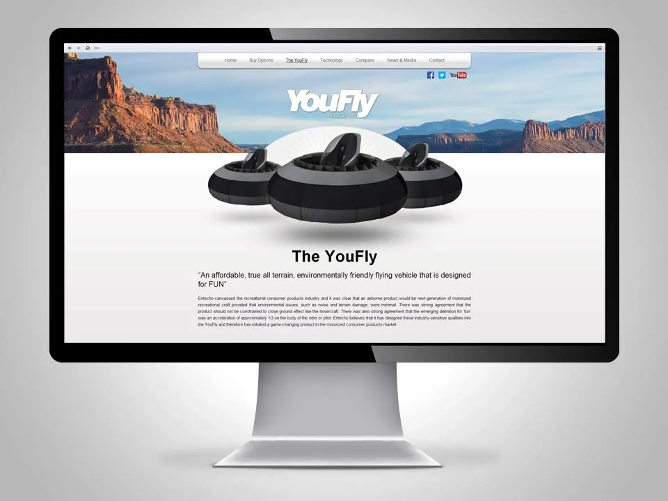 Logo, identitet og web YouFly Entecho