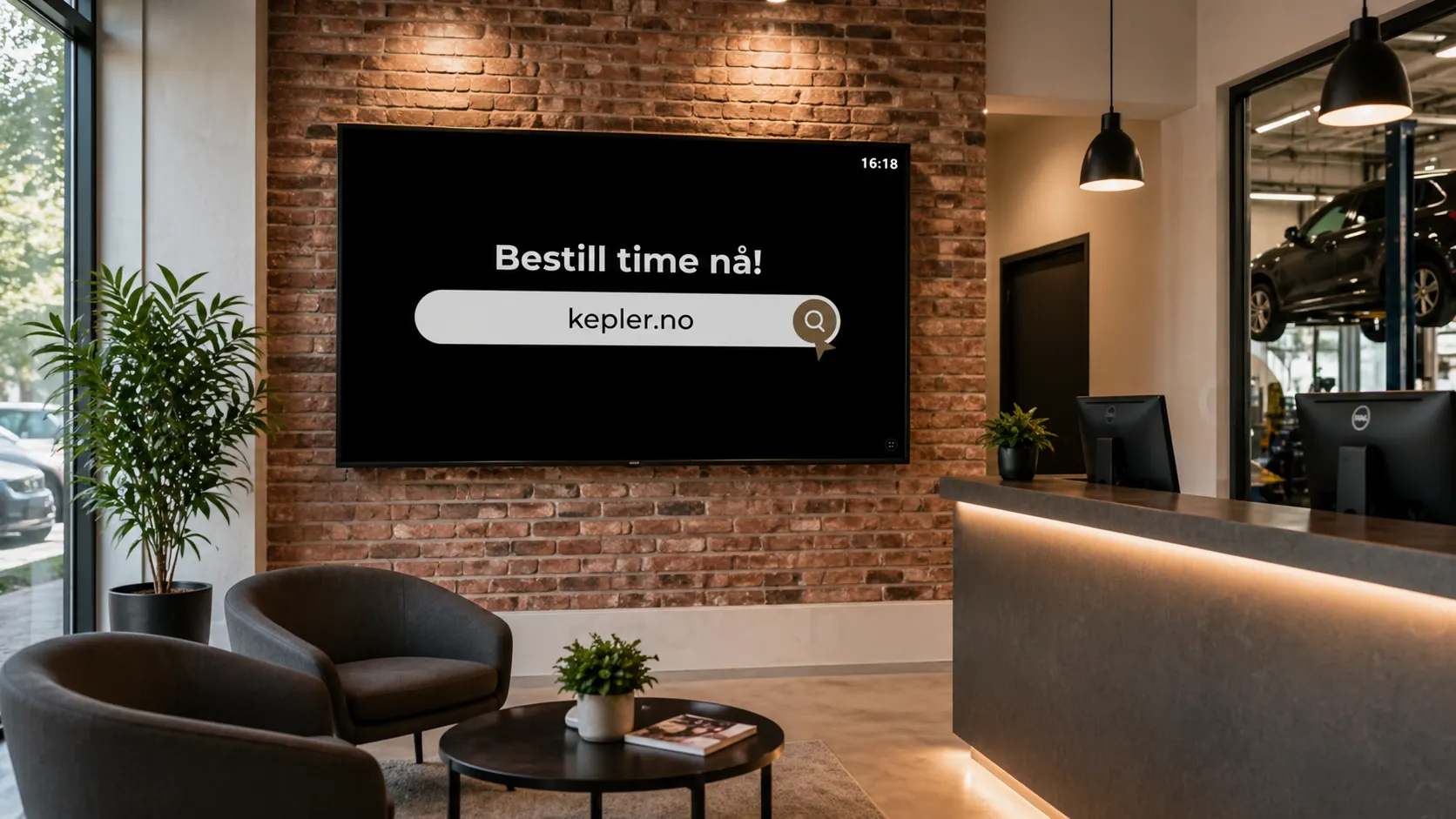 Digital Signage / infoskjerm Kepler Bilservice